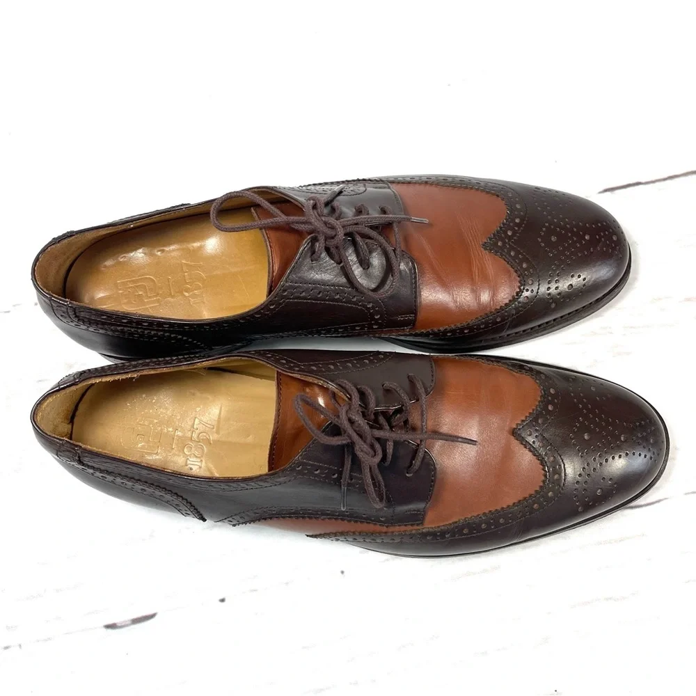 Footjoy 1857 Mens Wingtip Oxfords Size 10.5D‎ Brown Leather Shoes Rare.